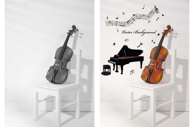 Music is my life Piano Sticker wall decoration home decor