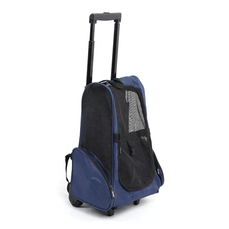Airline Approved Rolling Pet Trolly Luggage Bag For Travel Transport