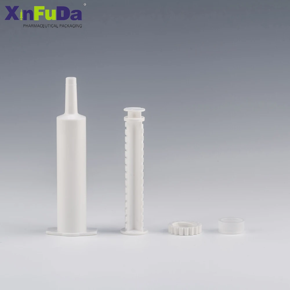 wholesale Animal Health Medicine Packaging HDPE 30ml Plastic Disposable Medical Veterinary Syringe With Colored Cap