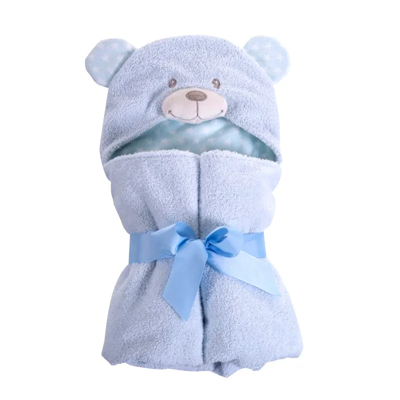 Wholesale customized animal face children towel gauze cartoon baby bath towel