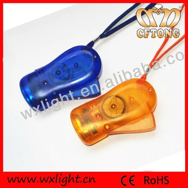 Green emergency 3 led Hand-crank small dynamo flashlight