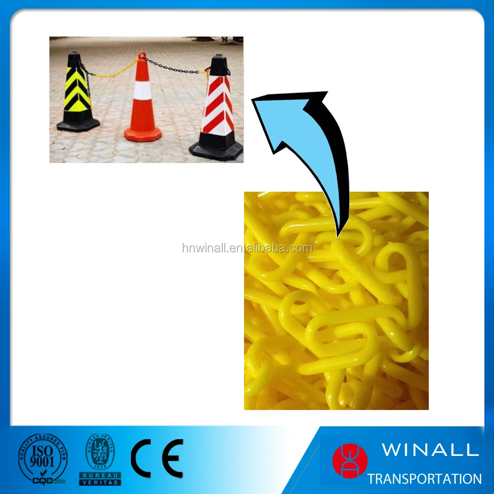 Traffic cone road chain , road safety plastic chain
