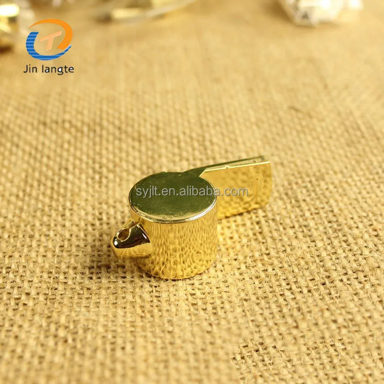 Wholesale OEM gold brass metal football basketball referee whistle