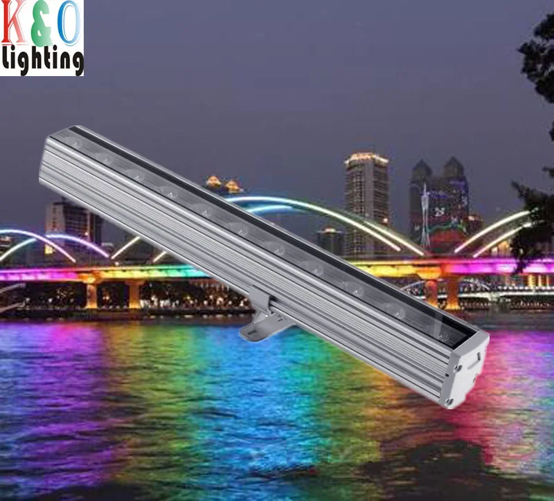 Recessed 12W Rgb Linear led wall washer for building facades illumination
