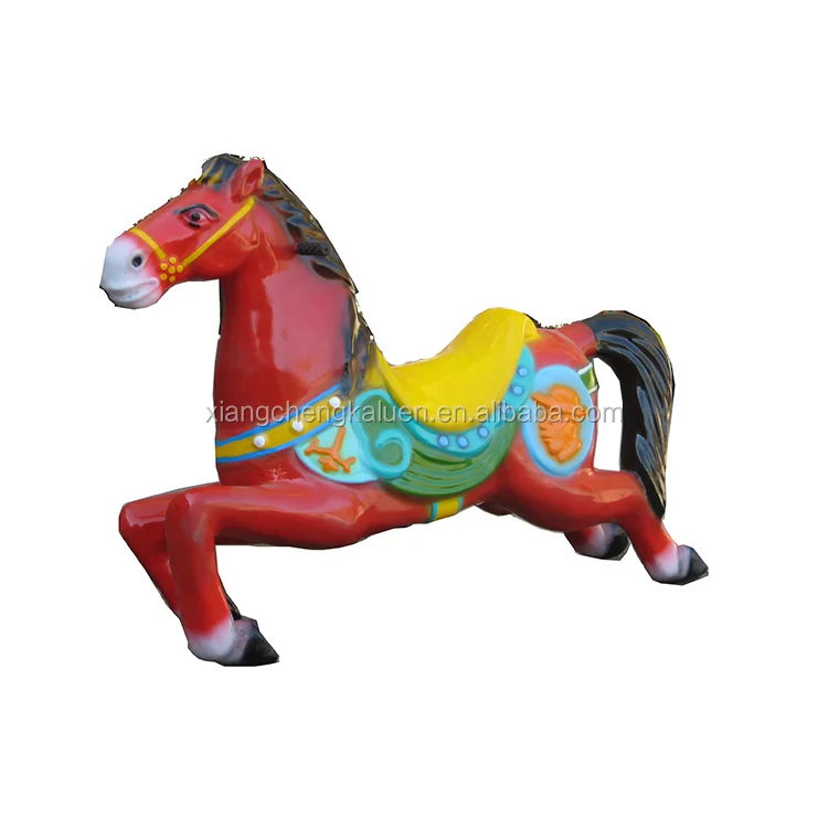 Hot sale factory price fiberglass kids carousel horse