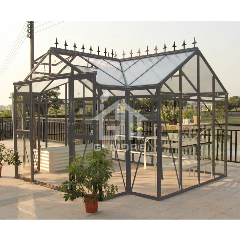
G-MORE outdoor T-shaped hobby Orangerie Aluminum frame Glass Green house 