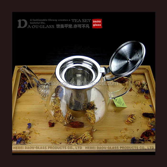 
teapot 900ml multi-purpose Heat-Resisting Clear Glass Flower Teapot Coffee Water Tea Pot with Stainless steel Filter & Lid 