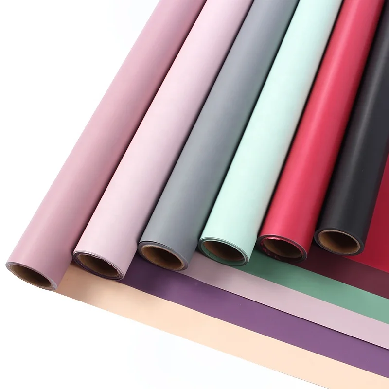 
high quantity Korean style two sides 2 tone colors waterproof bouquet flower wrapping rolling paper 
