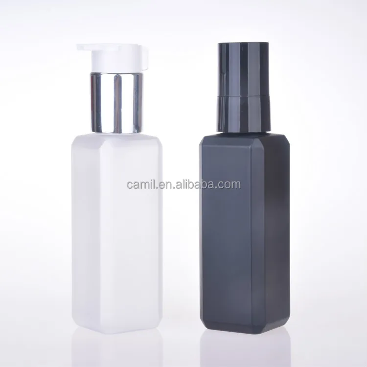 plastic pet square cosmetic bottle 100 ml 200ml