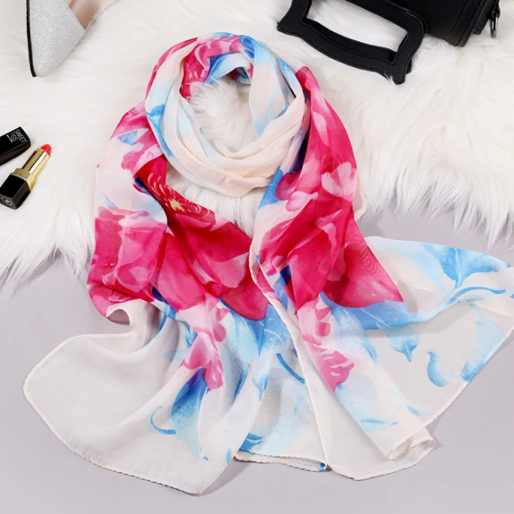 New Model Shawl Fashion Cheap Infinity Flowers Chiffon Scarf Shawl 155*50CM Scarf Ladies Beautiful Scarfs Neck Cover YF-L-00302