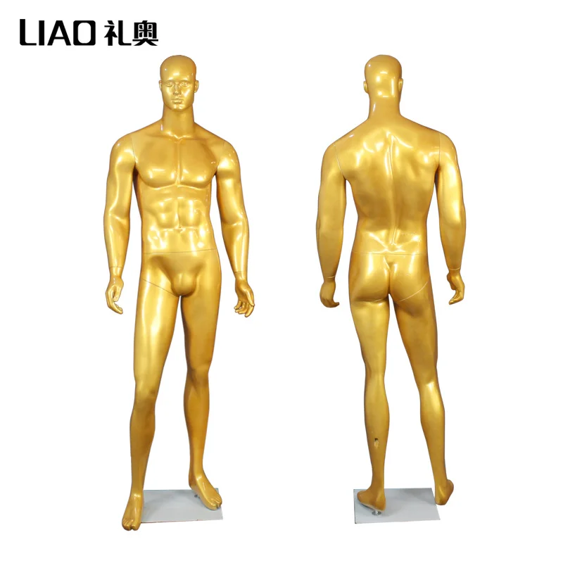 Brand New dummy abstract head men mannequin dress form Black gold color male mannequins
