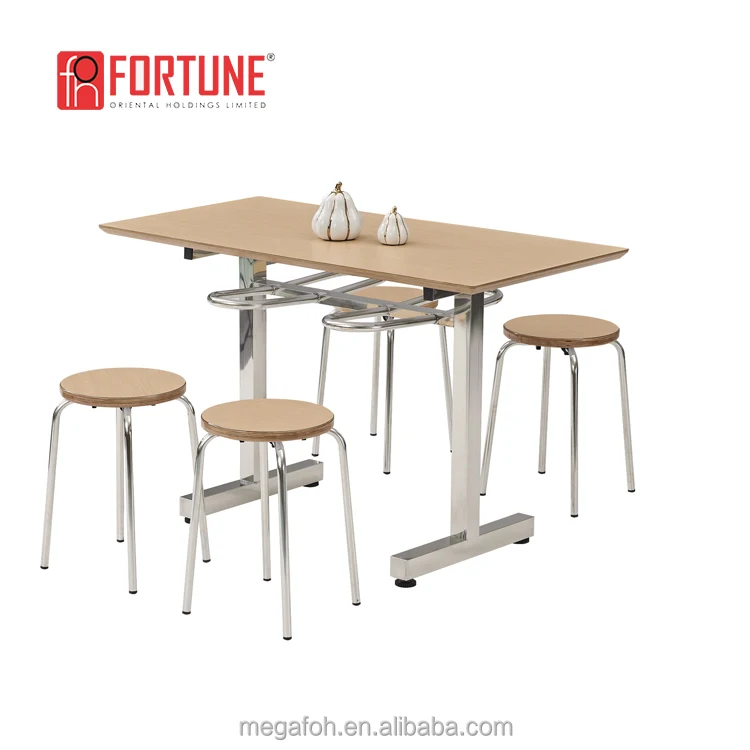 Hot Sale! America standard size wooden design furniture table and chairs for fast food restaurant