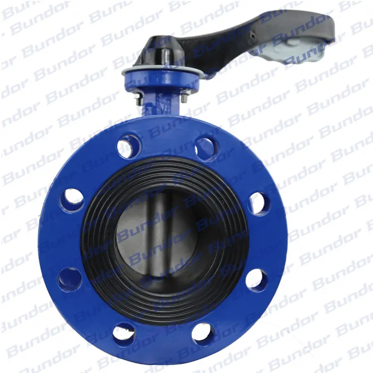 Bundor PN16 Ductile Iron manufacturing cast iron dn200 flange type Butterfly Valve