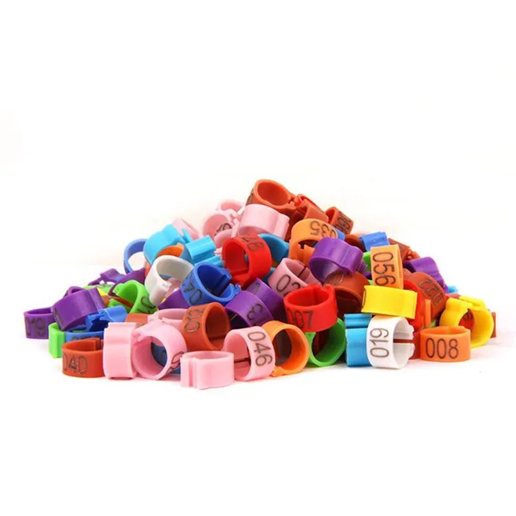 Cheaper price  Pigeon Leg Plastic Foot Clip Rings Band for Birds Chickens Tags Mixed Color pigeon foot ring