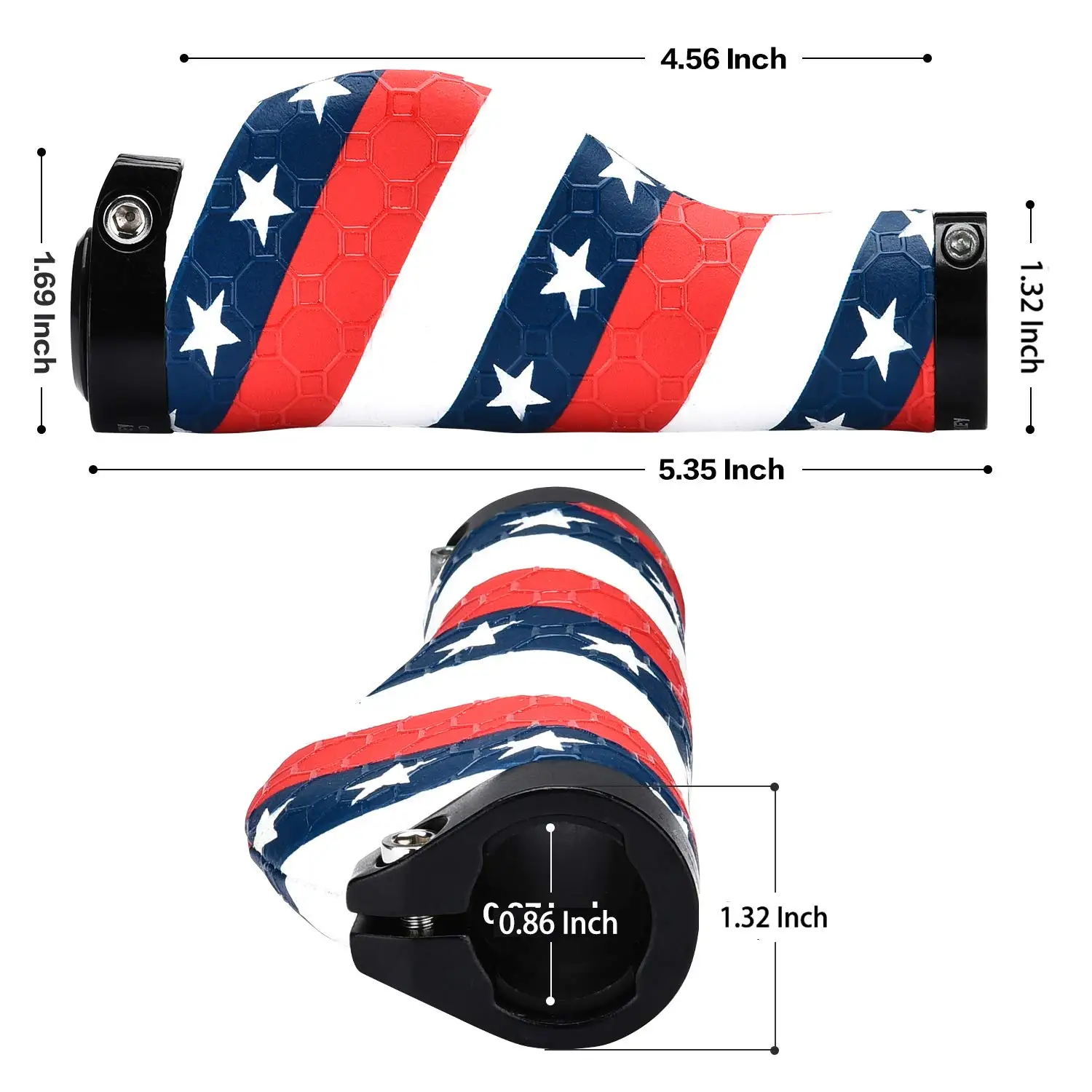 
New Champkey Road Mountain Bike Handlebar Grips Anti-Slip Silicone Textured Surface with Carbon Fiber Material 