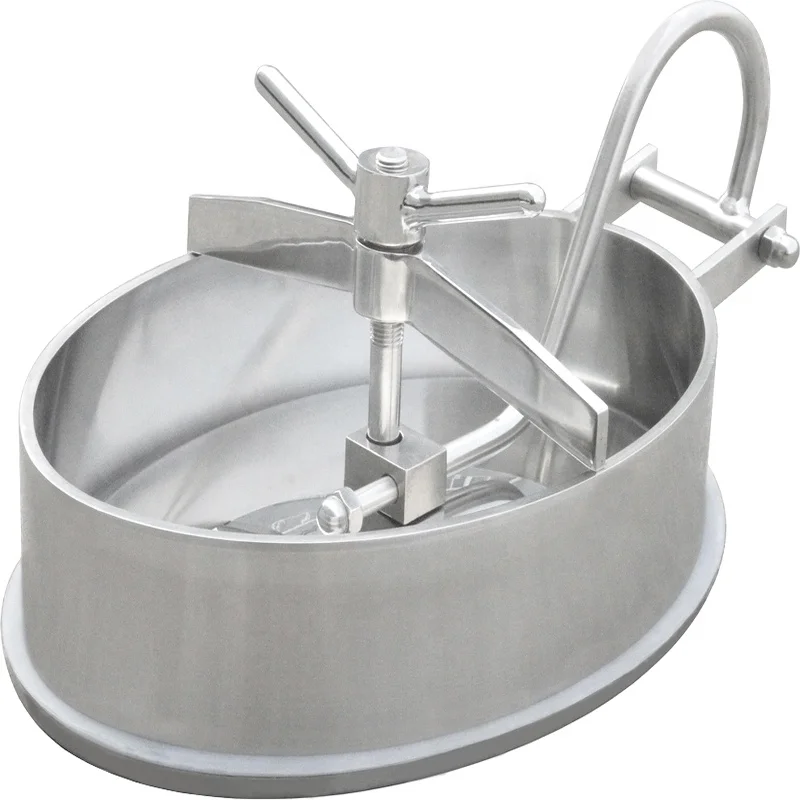 Stainless Steel Beer Brewing Equipment With Oval Inward Opening Manway With Bevel Edge
