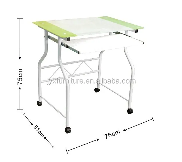 move table move desk cheapest Glass desk glass tablet metal wooden desk promotion table particle board mdf board matel frame