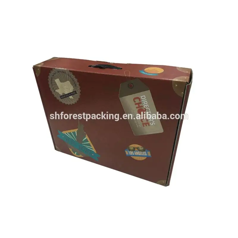 Пользовательские картона печатные складной вина бумажная подарочные коробки с ручкой