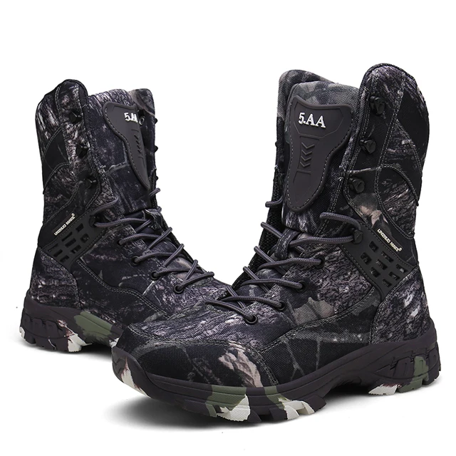 
Camouflage Wholesale Factory Supply Waterproof High Quality Hiking Hunt Shoes Army Military Safety Tactical Combat Boots For Men 