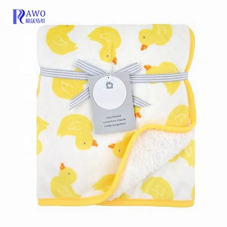 Dot print knitted 100% polyester super soft warm coral fleece baby blanket