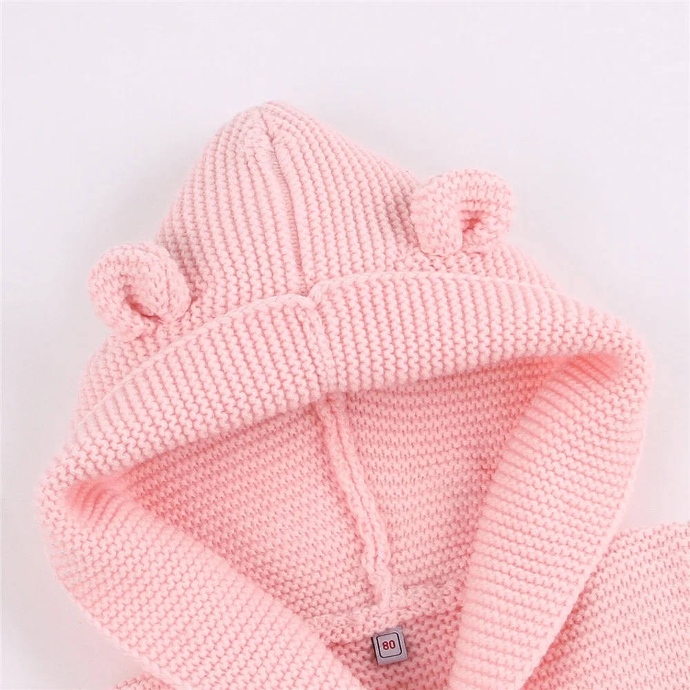 
Knit Unisex Baby Bear Kids Clothing Hooded sweater Coat with ears 