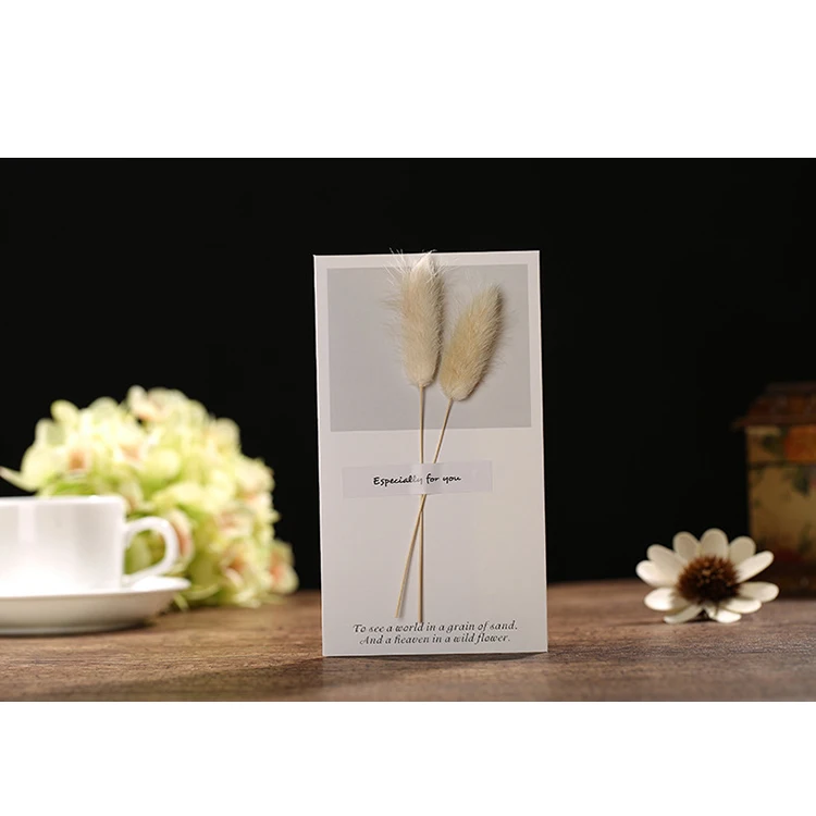 Miniature bouquet of tiny flowers greeting cards with dry cards