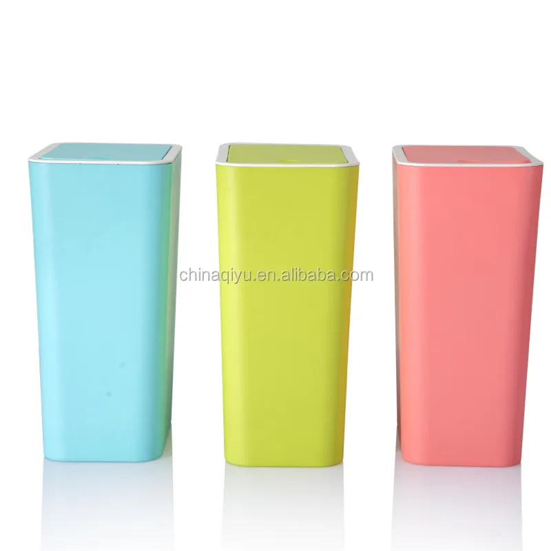 
Rectangular Colorful Plastic Waste Bin Trash Bin With Easy Open Lid 