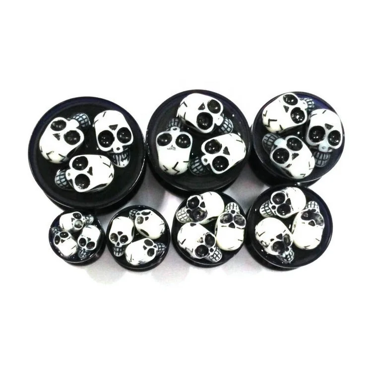 Acrylic Flesh Tunnel Plug Piercing Earring  Skull Ear Stretching