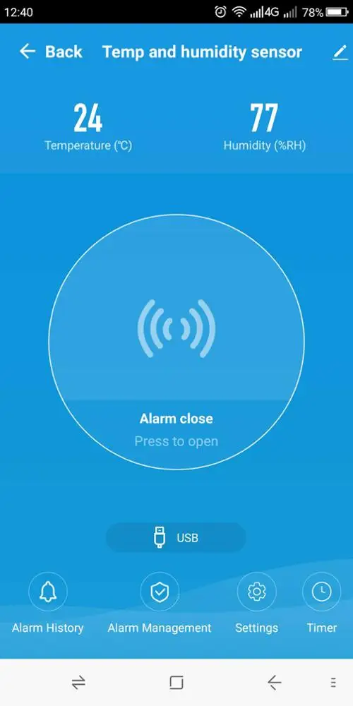 Wi-Fi Беспроводной смарт-датчик температуры и влажности с сиреной для дома smartlife