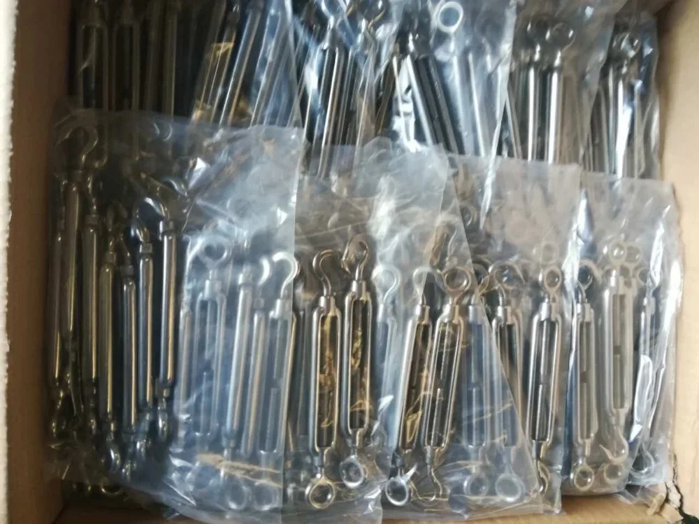 Open body stainless steel rigging hardware  wire rope turnbuckle with eye and hook