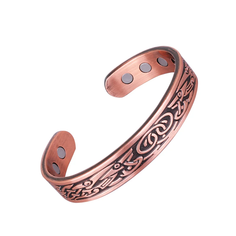Custom Pure Copper Anti-Radiation Magnetic Therapy Health Bangles Bracelet