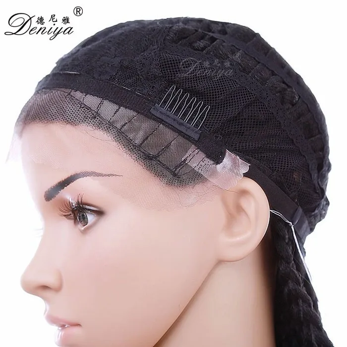 African fully hand braided lace front wig kinky twist braided lace wig