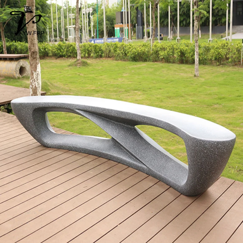 Outdoor decorative waiting chair mooon sets shopping mall bench with fiberglass