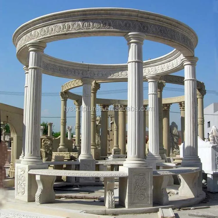
Decorative stone pillars sandstone roman columns for garden 