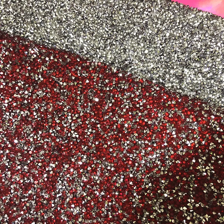 super shiny colorful diamond glitter leather fabric for making hairbows and shoes