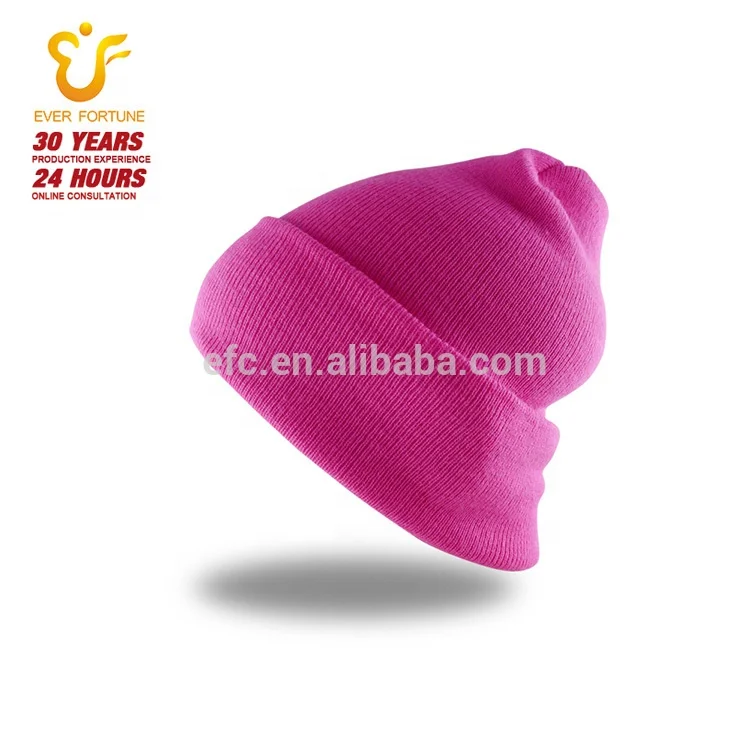 Solid Color Knitted Ski Winter Long Cuff Beanie Hats Toques Skull Cap for Women Men