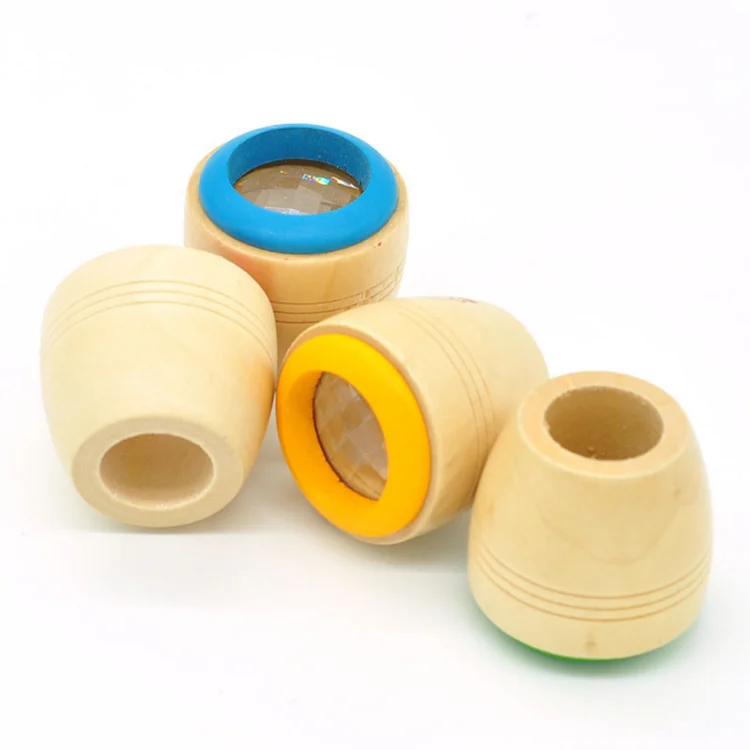 Magic Eye Effect Kaleidoscope Wooden Kids Toy Prism Observe the Colorful World Funny Children Gifts