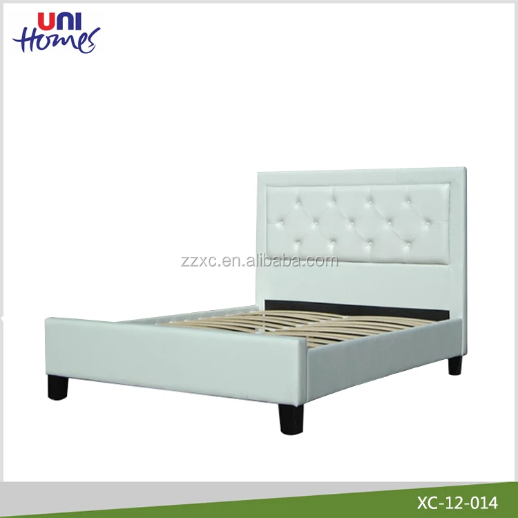 Белый Искусственная кожа винил кровать мягкая на