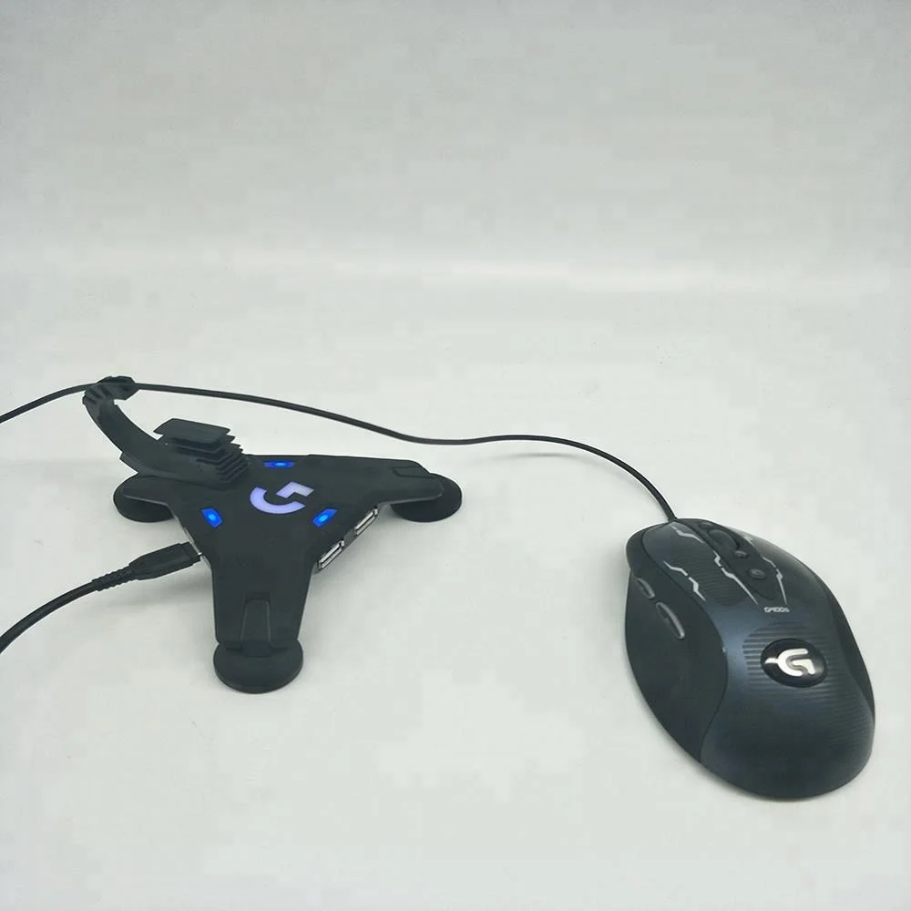 Logitech Mouse Gaming Mouse Cord Controller 4 port USB HUB Computer desktop assistant Mouse Wire clip