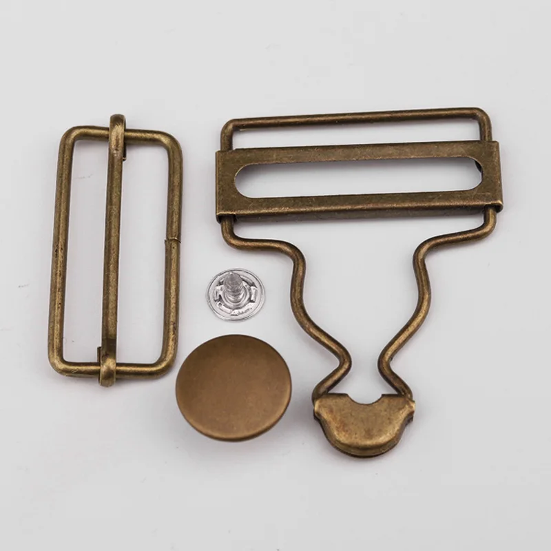 
brass and iron metal adjustable jeans overall buckle for overalls 