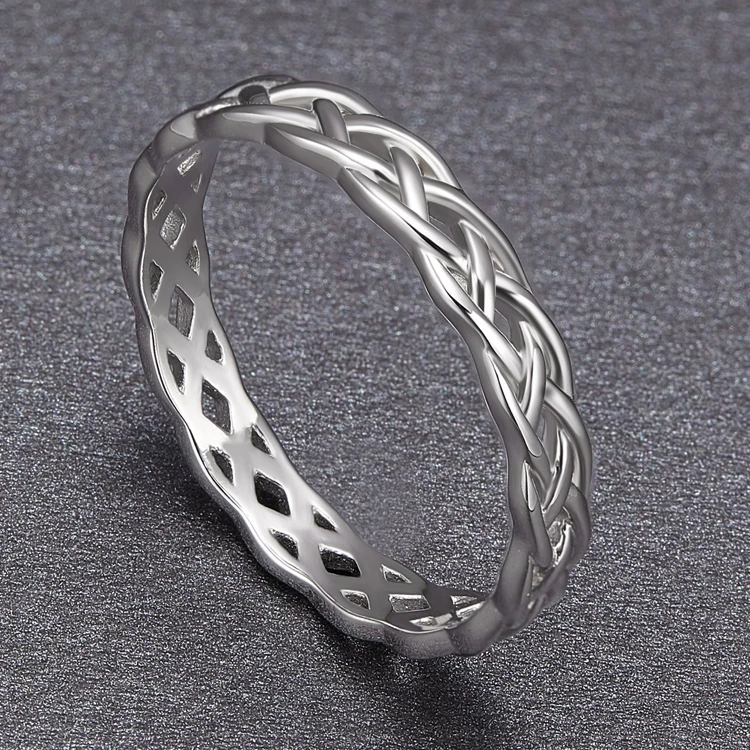 925 Sterling Silver Celtic Knot Eternity Wedding Band Ring