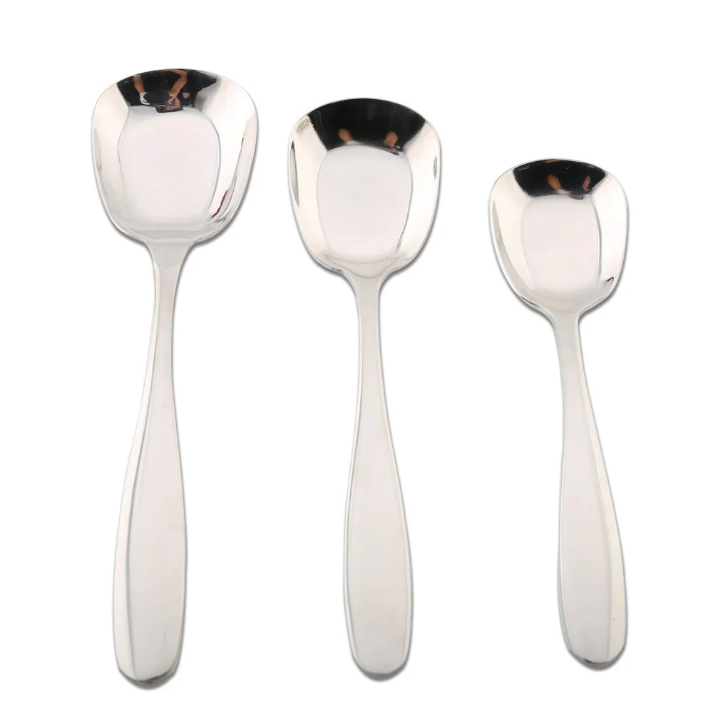 
High Quality 18-8 Metal Serving Spoon Round Stainless Steel Korean Style Rice Spoon 