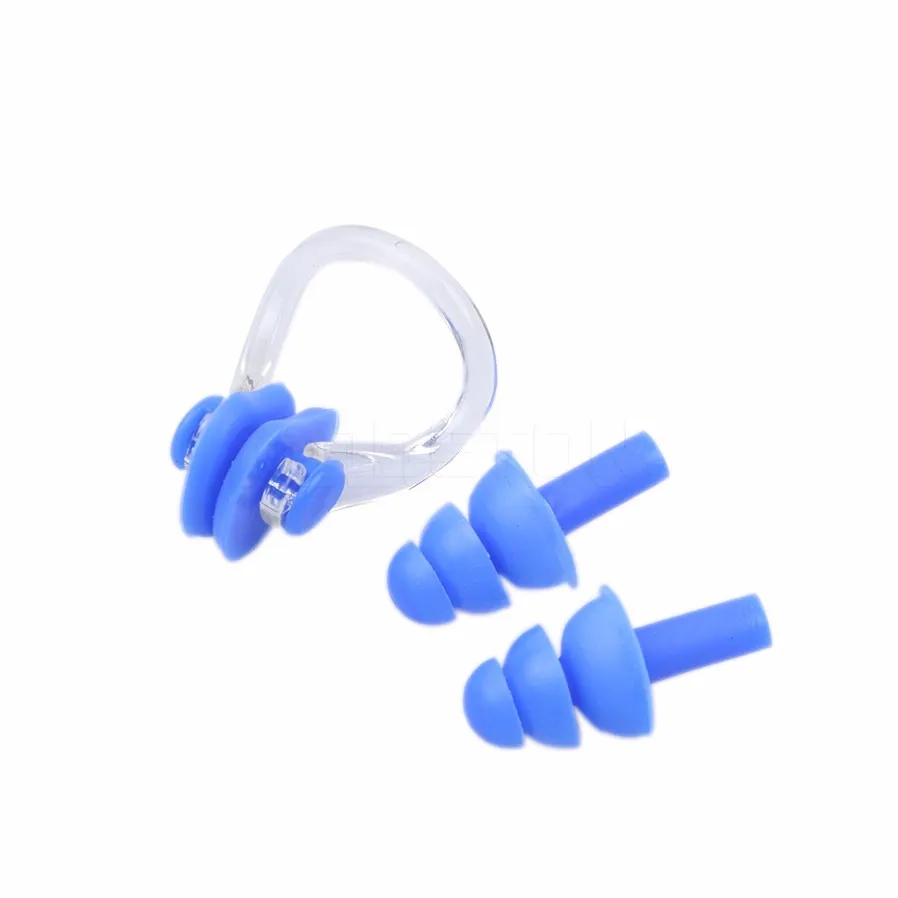 Waterproof Soft Swimming Earplugs Nose Clip Case Protective Prevent Water Protection Ear Plug Soft Silicone Swim Dive Supplies
