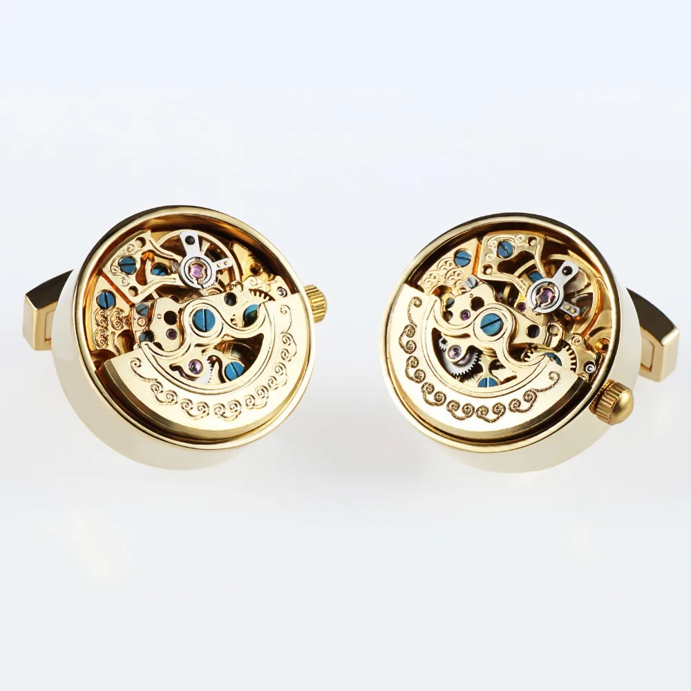 OB JEWELRY Deluxe Steampunk Cufflinks Vintage Watch Movement Shape Cufflinks For Men/Lover/Friends/Wedding/Anniversaries/Birthd