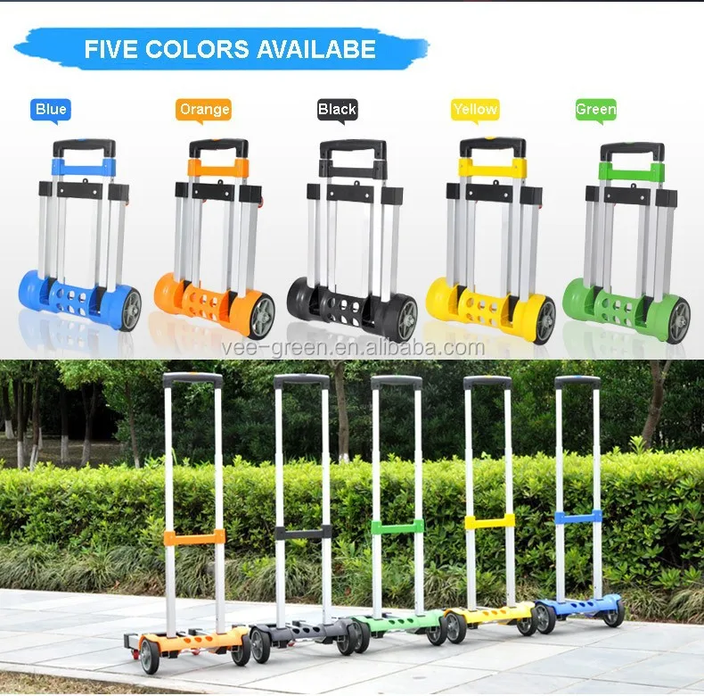 Aluminum Folding Supermarket Luggage Cart with Telescopic Handle