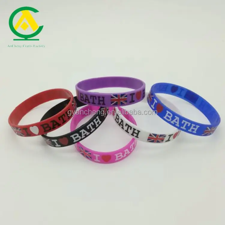 Fashion I LOVE Bath Silicone Bracelets for Bath City Promotion Gifts