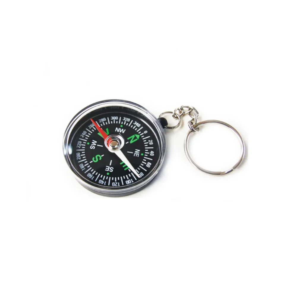 
promotional custom cheap metal keychain compass 