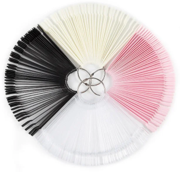 JIAXI 50 Tips Nail Color Chart With Ring Nail Polish Showcase Swatches 50 Nail Color Display  for Manicure