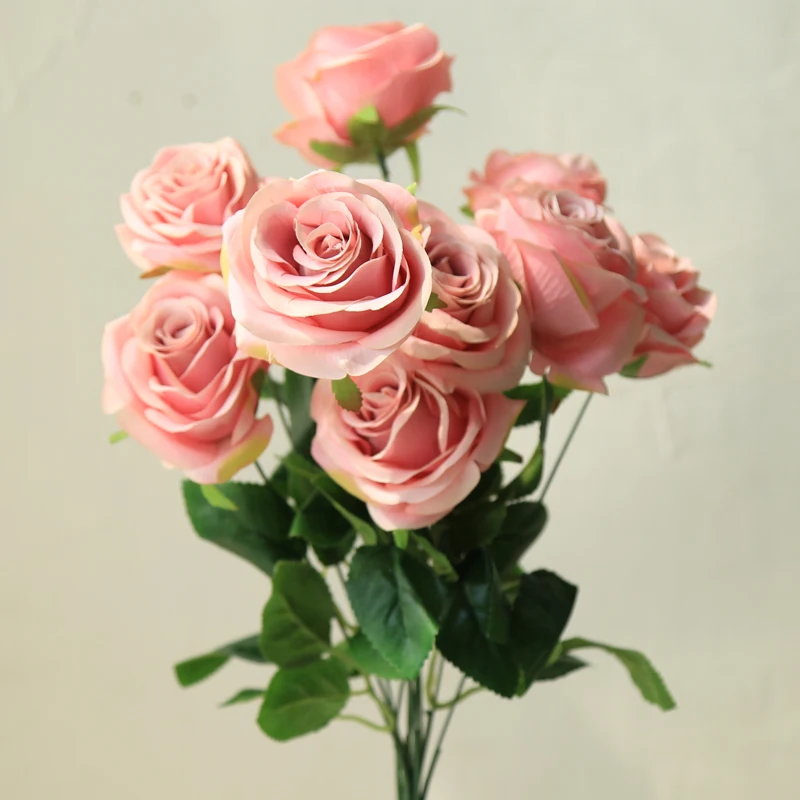 
flower bouquet for home decoration wholesale silk peony stems silk roses flower artificial peony rose head 