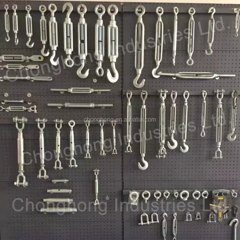 M12 JIS Turnbuckle Galvanized Open Body Turnbuckle Hook and Eye Commercial Wire Rope Turnbuckle